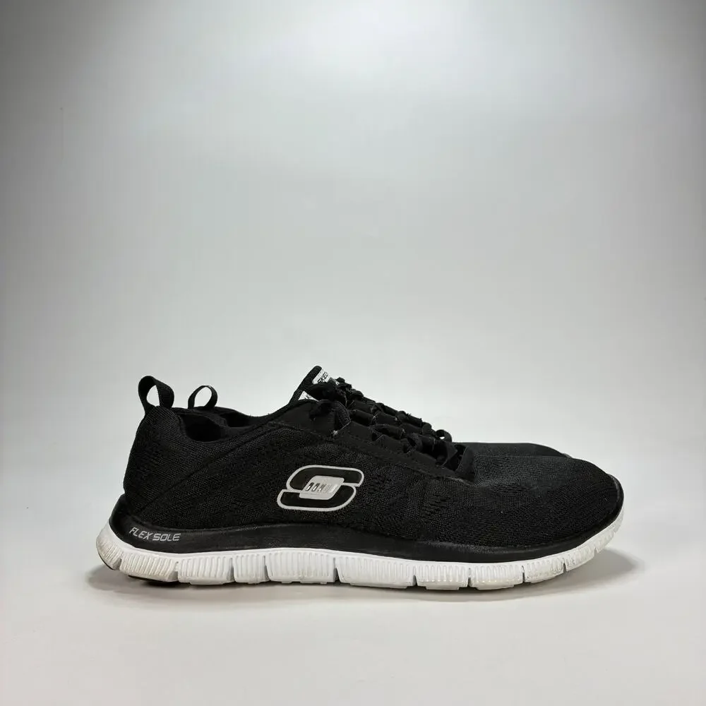 Skechers Flex Appeal Sweet Spot Black White Training Shoes 11729 Womens Size 8.5
